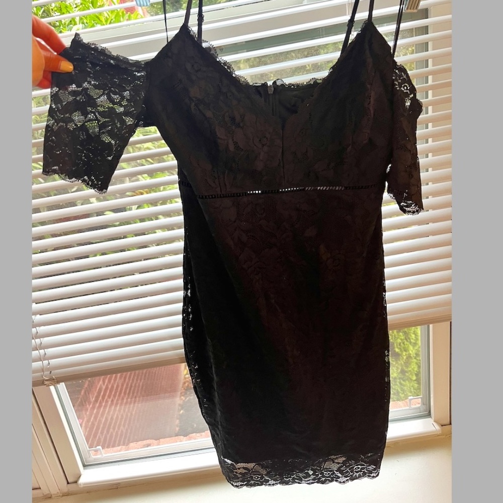 Guess Black Lace Mini Dress in Size Small